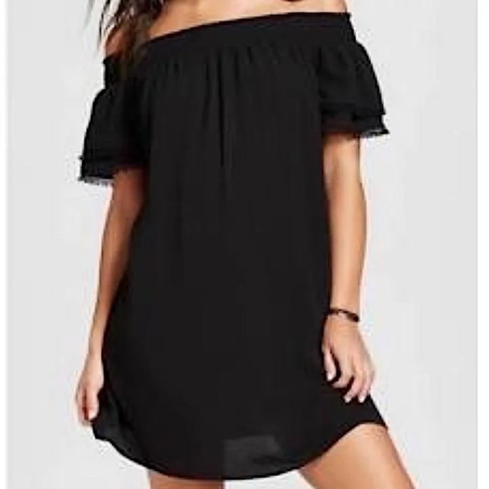 Xhilaration Off The Shoulder Ruffled Sleeve Dress medium